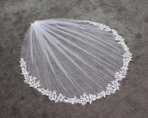 Soft Tulle Veil, Lace Veil - Froppin