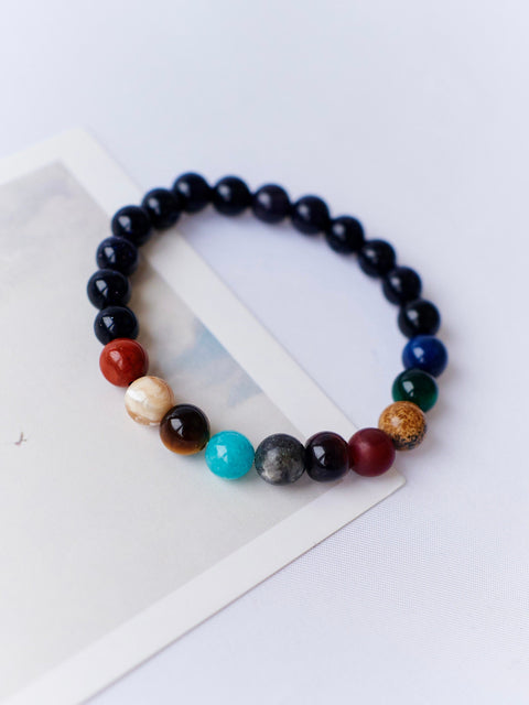 Solar System Beaded Bracelet Classic Cosmos space inspired Astronomy Planets and Stars - Froppin