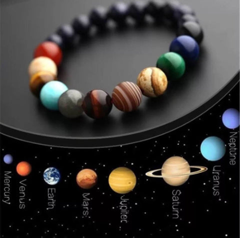 Solar System Beaded Bracelet Classic Cosmos space inspired Astronomy Planets and Stars - Froppin