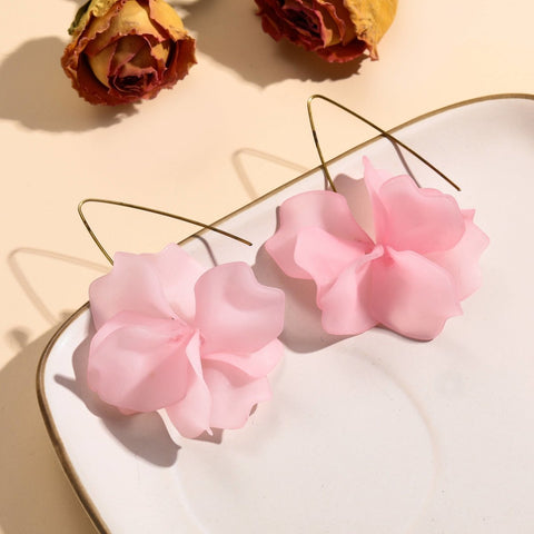 Spring Flower Earrings | Floral Hoops | Bohemian Earrings | Long Dangle Flower Earring | Gift For Her | Petal Earrings | Cute Flower Jewelry - Froppin