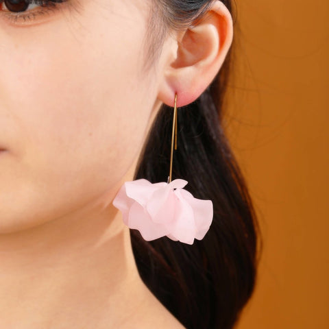 Spring Flower Earrings | Floral Hoops | Bohemian Earrings | Long Dangle Flower Earring | Gift For Her | Petal Earrings | Cute Flower Jewelry - Froppin