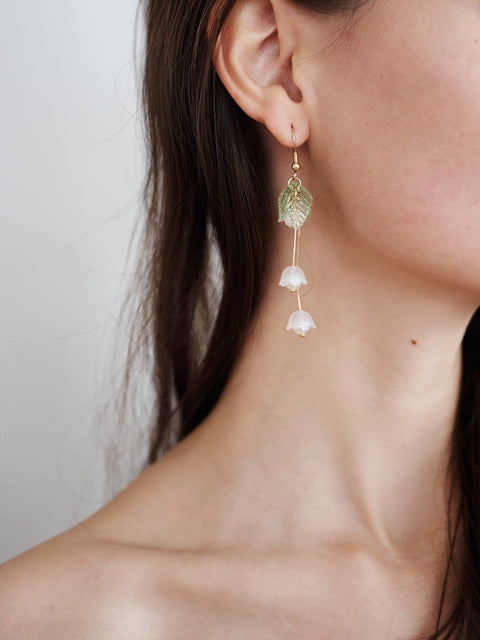 Spring Flowers Cute Bell 14k Gold Dangle Lily - Froppin