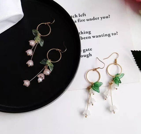 Spring Flowers Cute Bell 14k Gold Dangle Lily - Froppin