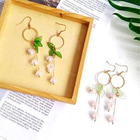 Spring Flowers Cute Bell 14k Gold Dangle Lily - Froppin