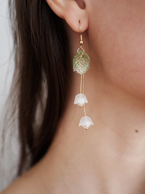 Spring Flowers Cute Bell 14k Gold Dangle Lily - Froppin