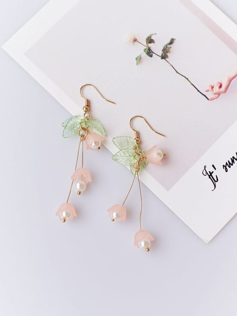 Spring Flowers Cute Bell 14k Gold Dangle Lily - Froppin