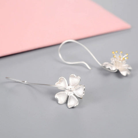 Tiny Silver Earrings Flower Earrings - Froppin