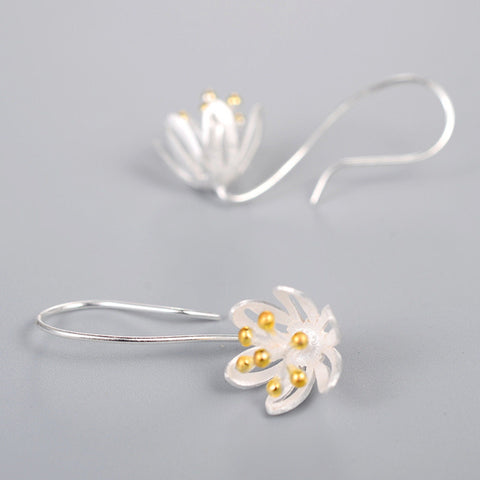 Tiny Silver Earrings Flower Earrings Gold Floral Earrings, Enamel Earrings Bridal Earrings Cute Jewelry Floral Earrings, Minimalist Earrings - Froppin
