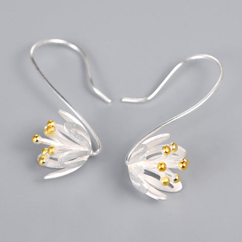 Tiny Silver Earrings Flower Earrings Gold Floral Earrings, Enamel Earrings Bridal Earrings Cute Jewelry Floral Earrings, Minimalist Earrings - Froppin