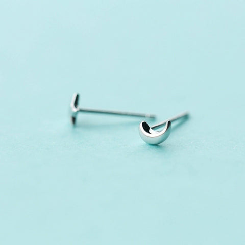 Tiny Star Moon Earrings Silver Planet Earrings - Froppin