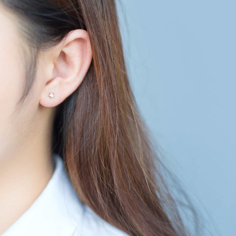 Tiny Star Moon Earrings Silver Planet Earrings - Froppin