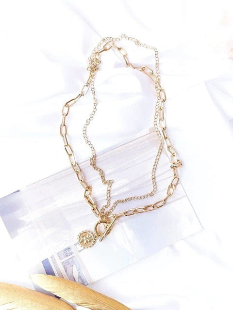 Toggle Clasp Lady Coin Charm Pendant - Froppin