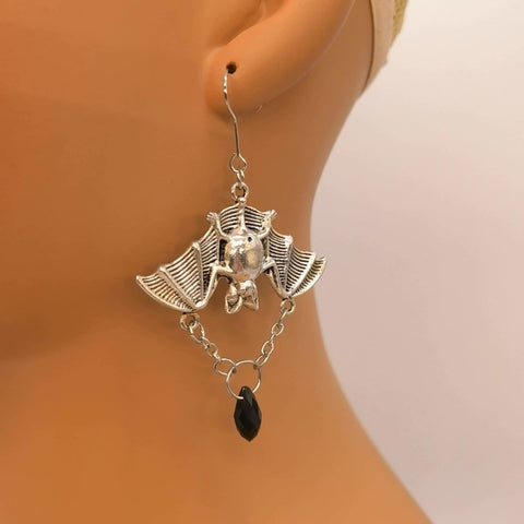 Trapped Bat Bloodstone Earrings - Froppin