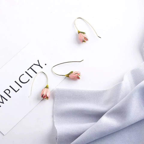 Tulip Flower Hook Nature Inspired Earrings - Froppin