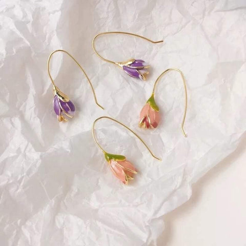 Tulip Flower Hook Nature Inspired Earrings - Froppin