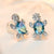 Turtle Blue Green Crystal Stud Earrings - Froppin
