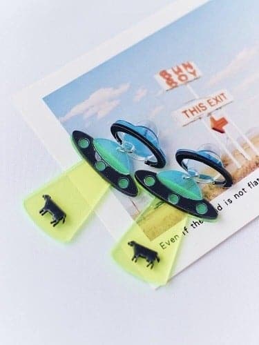 UFO Alien Creative Cow Earrings - Froppin