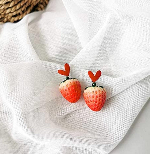 Whipped Cream Strawberry Stud Earrings - Froppin