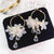 White Flower Earrings | Flower Hoops | Bohemian Style Earrings | Long Hanging Flower Earrings | Gift for her | Spring Flower Earrings - Froppin