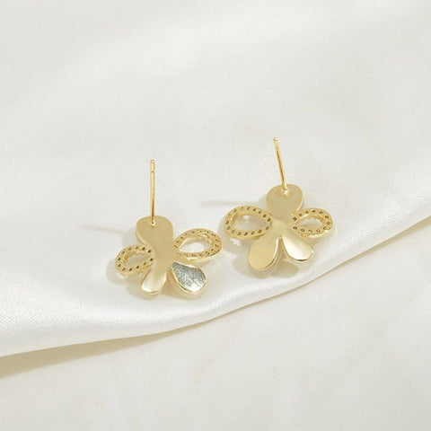 White Forget-me-not Flower Stud Earrings - Froppin