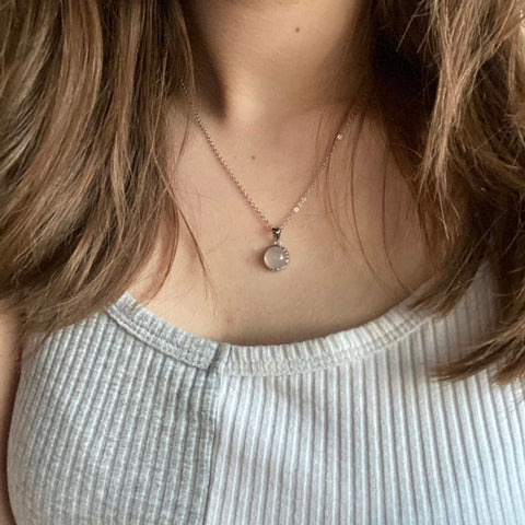 White Jade Natural Stone 925 Sterling Necklace - Froppin