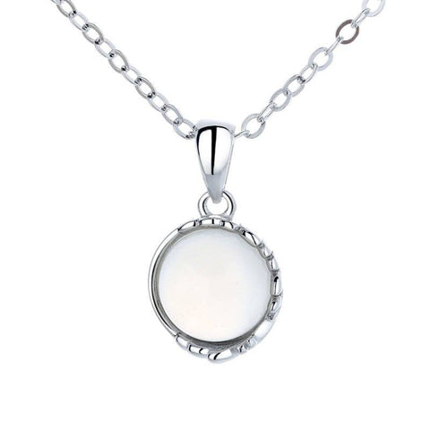 White Jade Natural Stone 925 Sterling Necklace - Froppin