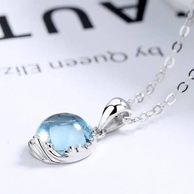 White Jade Natural Stone 925 Sterling Necklace - Froppin