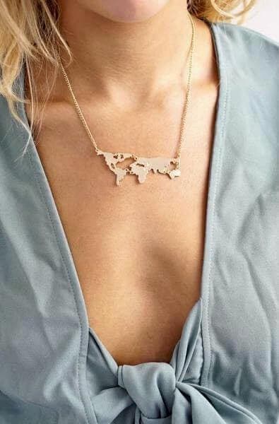 World Map Travel Inspired Necklace - Froppin