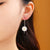 Zinnia Flower Earrings, Gold Floral Earrings, Long Botanical Flower Jewelry Bridal Earrings, Delicate Spring Flower White Petal Hook Earring - Froppin